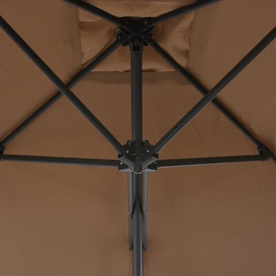 vidaXL Zunanji senčnik z jeklenim drogom 250x250 cm taupe