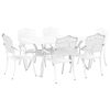 vidaXL Komplet za jedilnico v vrtu 7 pcs Bela Aluminij