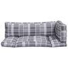 vidaXL Blazine za palete 3 kosi sivo karirasto blago