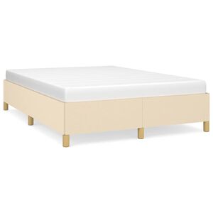 vidaXL Posteljni okvir brez vzmetnice krem 140x200 cm tkanina