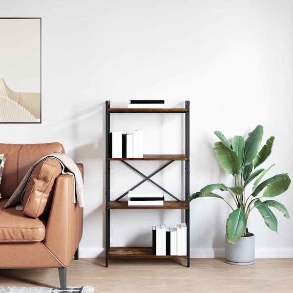 vidaXL Knjižna polica Dimljeni oreh 40 x 30 x 85 cm Konstruiran les