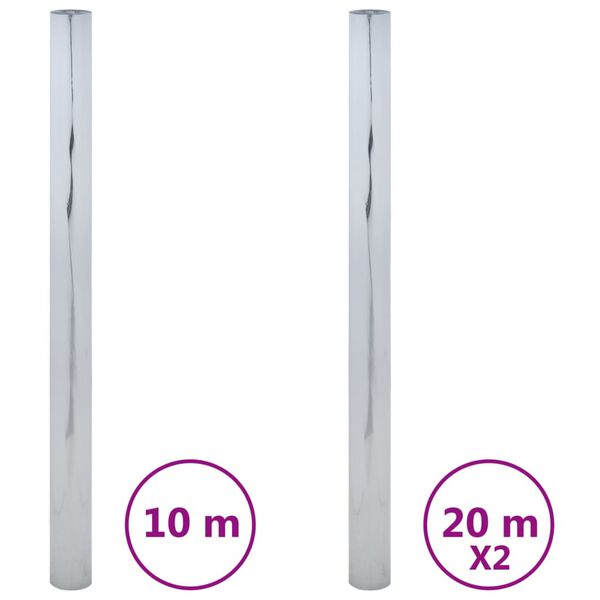 vidaXL Solarna folija 3 kosi statična odsevni učinek srebrna PVC