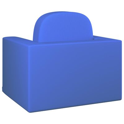 vidaXL Otroški kavč 2 v 1 modro umetno usnje
