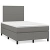 vidaXL Box spring postelja z vzmetnico temno siva 120x200 cm blago