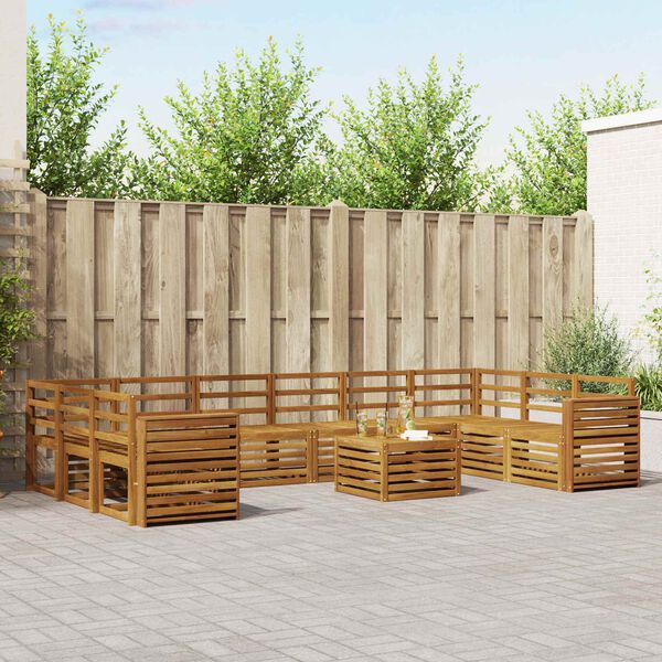 vidaXL Sedežne garniture Naravna Masiven les akacije