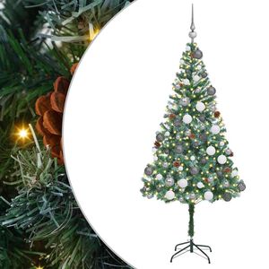 vidaXL Umestno božično drevo med 300 LED Zelena 180 cm PVC in Jeklo