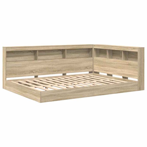 vidaXL Polica postelja sonoma hrast 160 x 200 cm Konstruiran les