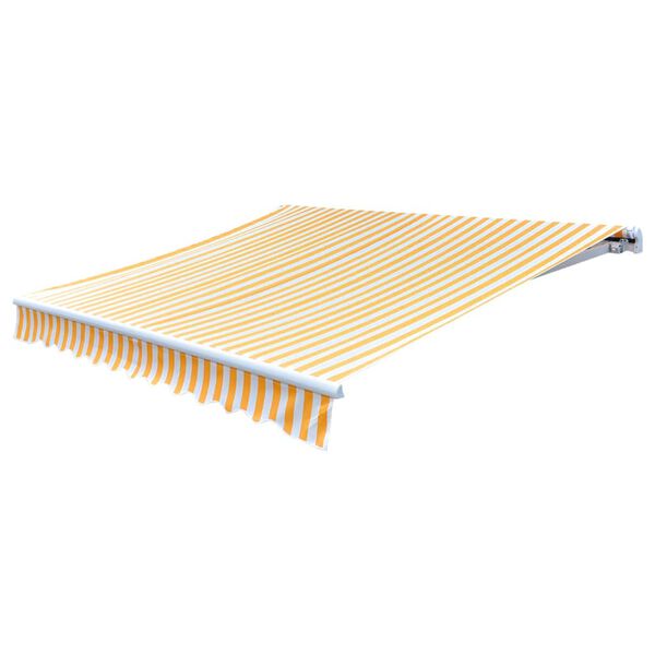 vidaXL Tenda iz platna 450x300 cm oranžna in bela