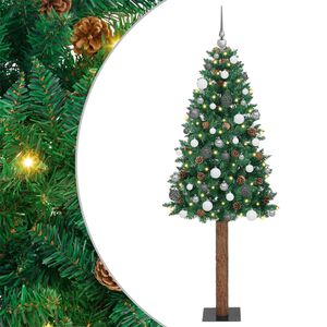vidaXL Ožja jelka med 300 LED Zelena 180 cm PVC in trden bor
