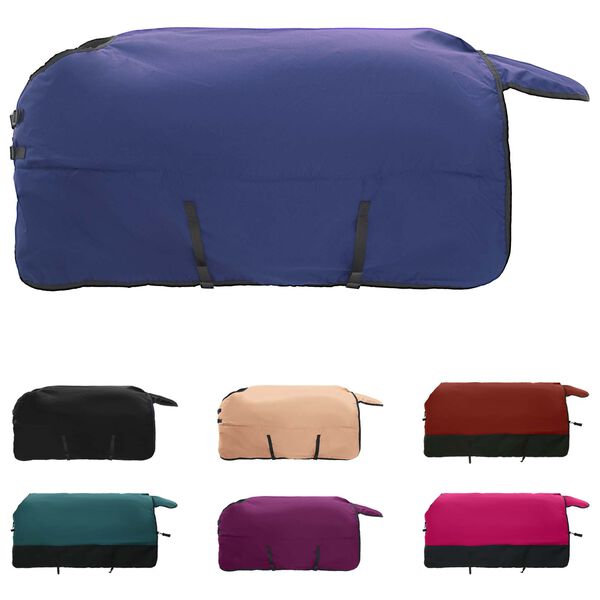 vidaXL Konjski pla&scaron;č Temno zelena in črna 125 cm Poliester