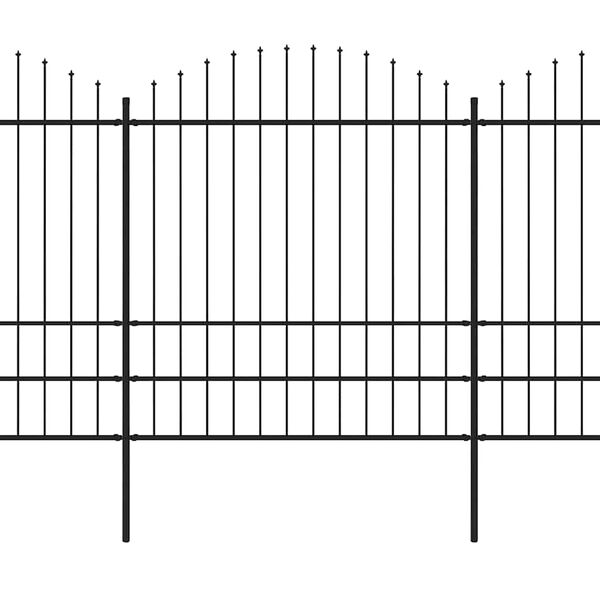 vidaXL Vrtna ograja s suličastim vrhom jeklo 1070x200 cm črne barve