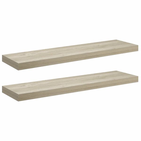 vidaXL Stenske police 2 kosa barva hrasta 90x23,5x3,8 cm MDF