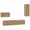 vidaXL Stenski TV kabinet 4 pcs Umetni hrast Konstruiran les