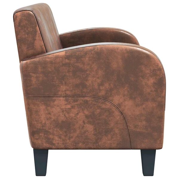 vidaXL Kavč dvosed umetni semiš rjave barve