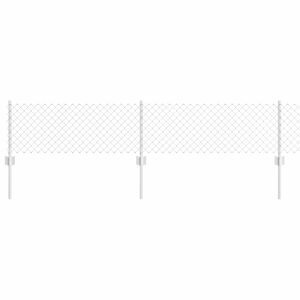 vidaXL Ograja s stebrom srebrna 0,4 x 10 m Jeklo