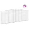 vidaXL Obokane gabion ko&scaron;are 8 kosov 400x30x140/160cm pocinkano železo