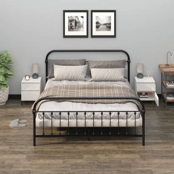 vidaXL Nočne omarice 2 kosa visok sijaj bele 40x35x50 cm