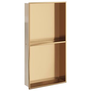 vidaXL Ni&scaron;a za tu&scaron; kabino bru&scaron;eno zlato 32x62x9 cm nerjaveče jeklo