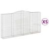 vidaXL Obokane gabion ko&scaron;are 5 kosa 400x50x200/220 cm pocinkano železo