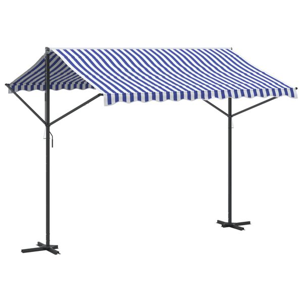 vidaXL Prostostoječa tenda modra in bela 300x300 cm blago in jeklo