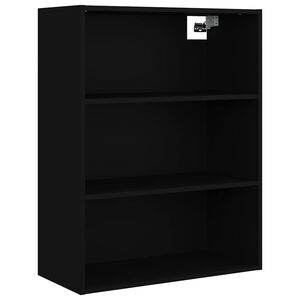 vidaXL Viseča stenska omarica črna 69,5x32,5x90 cm
