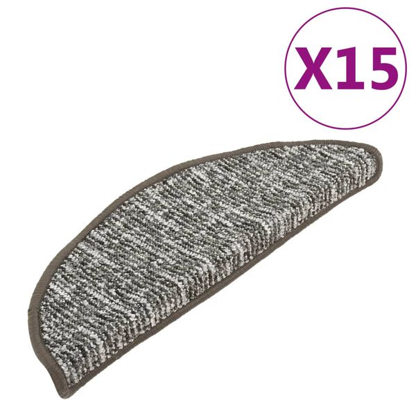 vidaXL Preproge za stopnice 15 kosov antracitne 65x21x4 cm