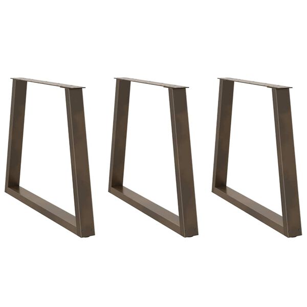 vidaXL Noge za jedilno mizo v obliki črke V, 3 kosi, naravno jeklo, 80 x (72-73,3) cm, jeklo