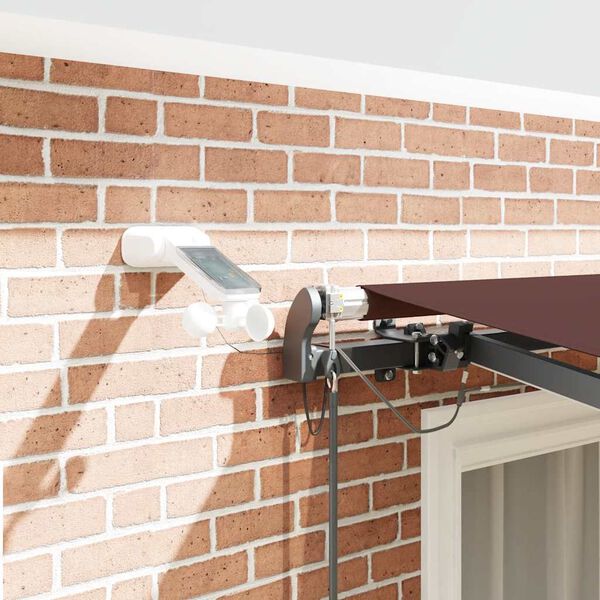 vidaXL Avtomatsko zložljiva tenda z LED rjava 300x250 cm