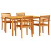 vidaXL Komplet za jedilnico v vrtu 5 kos Rjava Masiven les akacije