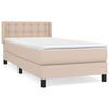 vidaXL Box spring postelja z vzmetnico kapučino 80x200 cm umetno usnje