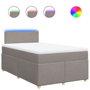 vidaXL Box spring postelja z vzmetnico taupe 120x200 cm blago