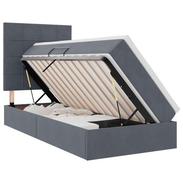 vidaXL Postelja z dodatnim prostorom za shranjevanje in LED osvetlitvijo