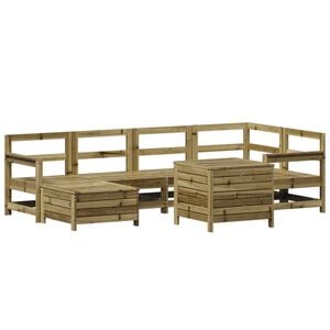 vidaXL Vrtna sedežna garnitura 7-delna impregnirana trdna borovina