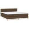vidaXL Box spring postelja z vzmetnico temno rjava 160x200 cm blago