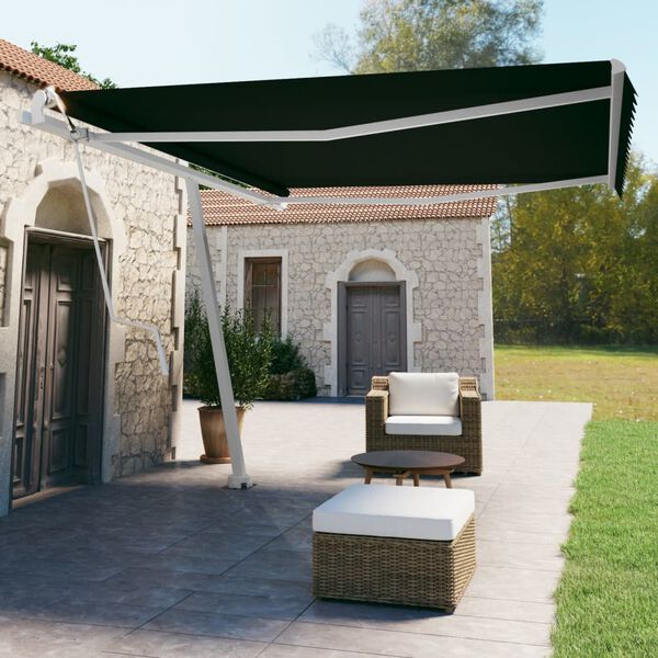vidaXL Prostostoječa avtomatska tenda 450x350 cm antracitna