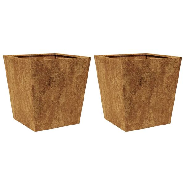 vidaXL Garden Planters 2 kosa 40x40x40 cm Weathering Steel