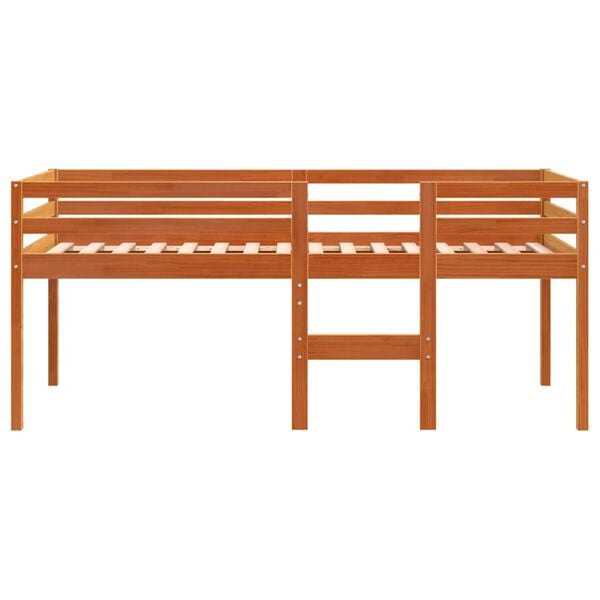 vidaXL Visoka postelja vo&scaron;čeno rjava 90x200 cm trdna borovina