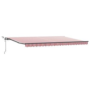 vidaXL Vlečna tenda Rdeča in bela 500 &times; 350 cm Poliester