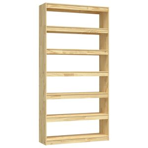 vidaXL Knjižna omara/pregrada 100x30x200 cm trdna borovina