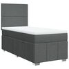 vidaXL Box spring postelja z vzmetnico temno siva 90x190 cm blago