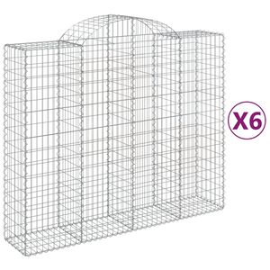 vidaXL Obokane gabion ko&scaron;are 6 kosov 200x50x160/180cm pocinkano železo