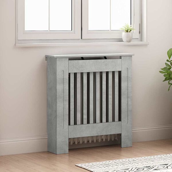 vidaXL Pokrov radiatorja Betonsko siva 78 x 19 x 81,5 cm