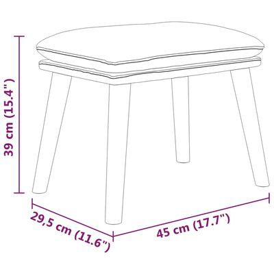 vidaXL Stol za sproščanje s stolčkom temno sivo blago