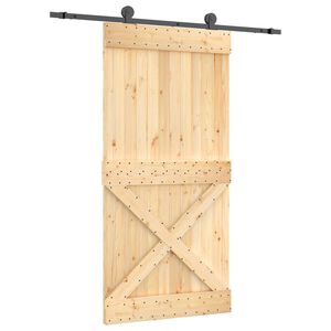 vidaXL Drsna vrata 100 x 210 cm Masiven borov les (neobdelan)