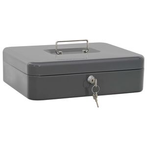 vidaXL Denarna &scaron;katla s ključavnico Temno siva 30 x 24 x 9 cm Jeklo