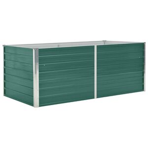 vidaXL Dvignjeno cvetlično korito 160x80x45cm pocinkano jeklo zeleno