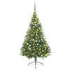 vidaXL Umjetna preddekorirana božićna jelka Zelena 210 cm PVC