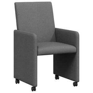vidaXL Jedilni stoli s kolesi 2 kos blago Temno siva 57 x 66 x 94 cm