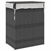 vidaXL Košara za perilo s pokrovom siva 46x33x60 cm poli ratan