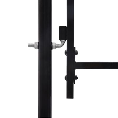 vidaXL Enojna vrata za ograjo koničasta jeklo 1x1,5 m črna